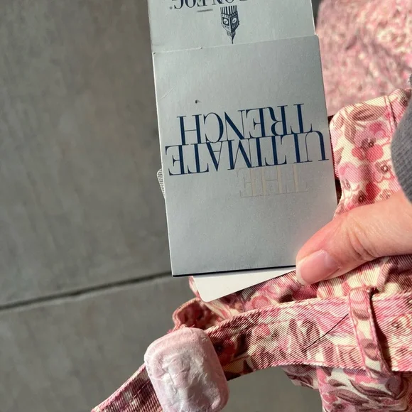 New London Fog floral rose Ladies XL ultimate trench coat double breasted - Picture 4 of 11